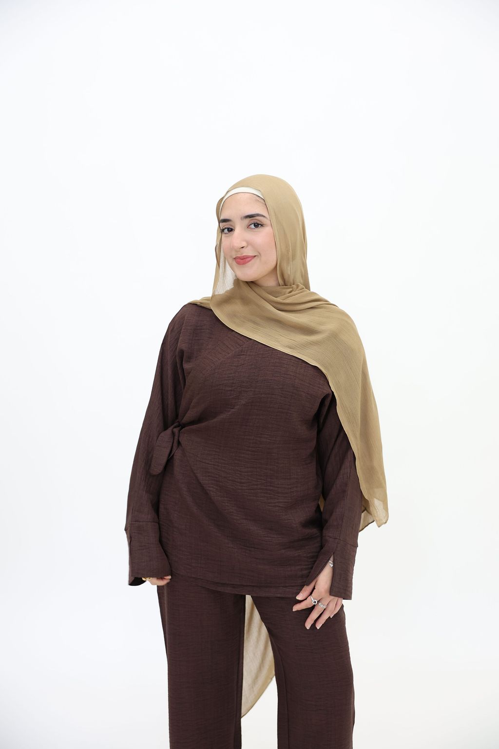 Light Brown Crinkle Modal