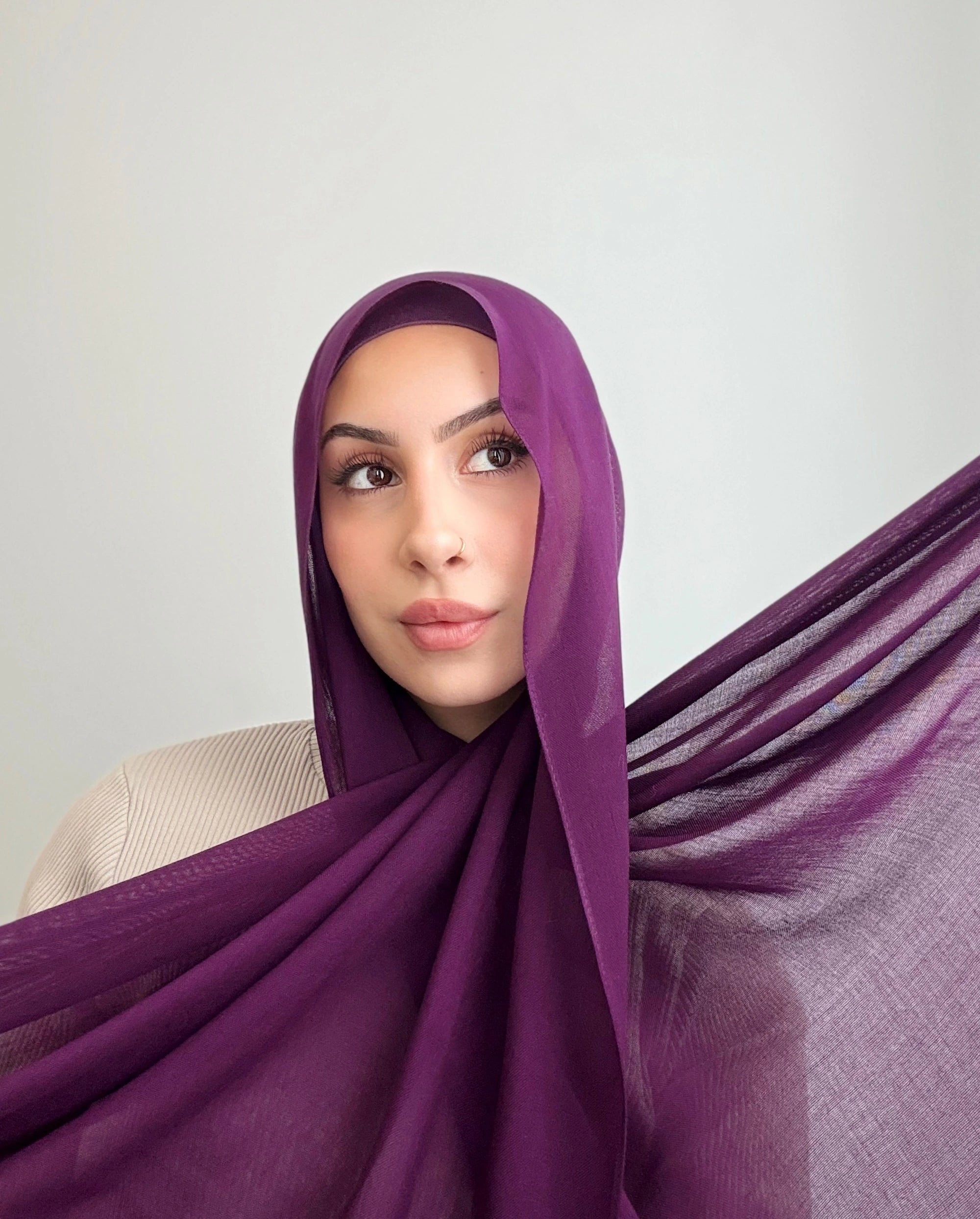 Plum Modal Hijab set