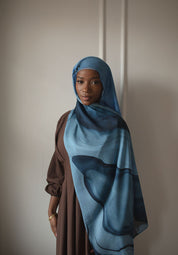 Aqua Printed Modal Hijab